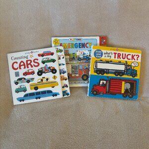 PRIDDY Set of 3 VEHICLE BOARD BOOKS for Toddlers Ages 1+ Years